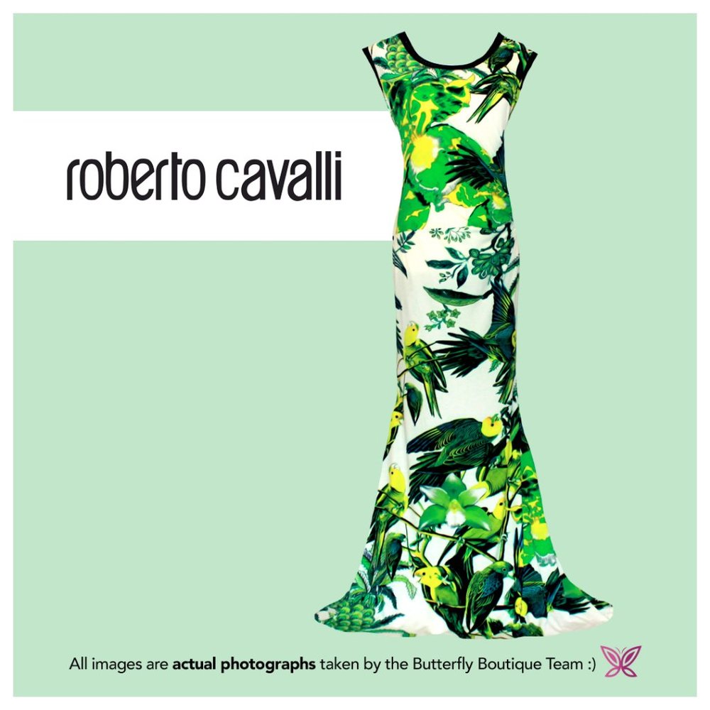 Ultra Rare Roberto Cavalli Parrot Printed Dress